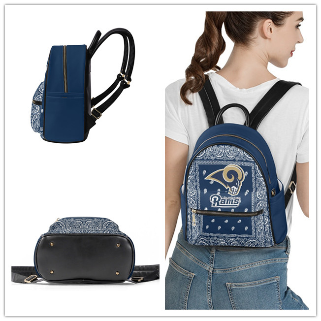 Los Angeles Rams PU Leather Casual Backpack 001